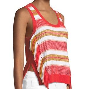 NWT: DEREK LAM 10 Crosby | Knitted Fringed Top